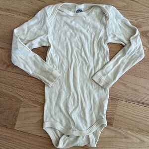 Cosilana German made wool/silk cream off white bodysuit onesie sz EUR 98/104